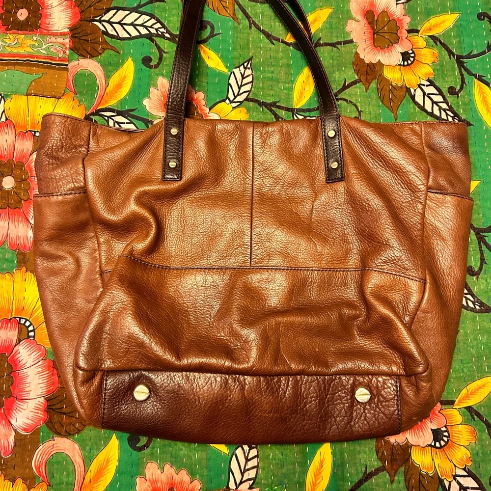 JCrew Brown Leather Tote